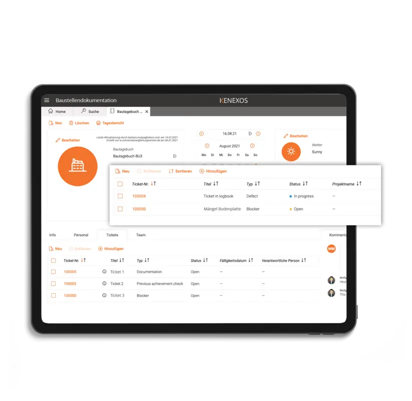 Assign tasks directly within the construction diary